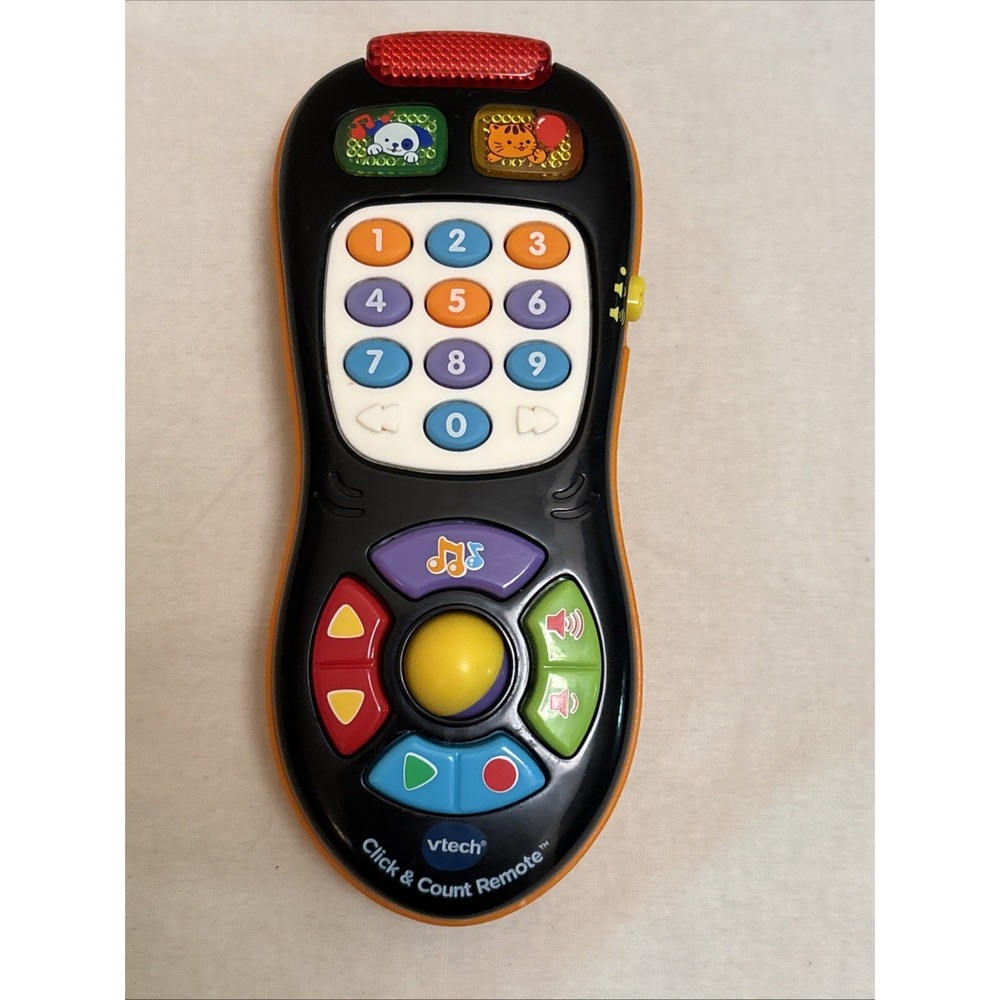 VTech Click and Count Remote Black Orange Learning Toy VT7392 Toddler Tested
